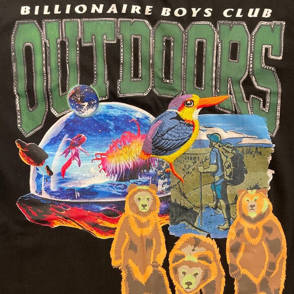 Billionaire Boys Club Mens Outdoors SS Knit Tee Embroidered Bird Size MEDIUM - Picture 2 of 14